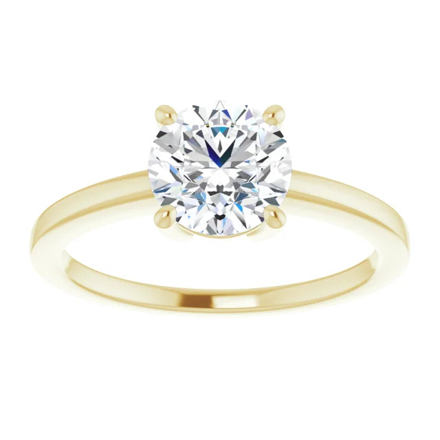 Round Brilliant Yellow Gold Solitaire Style Engagement Ring