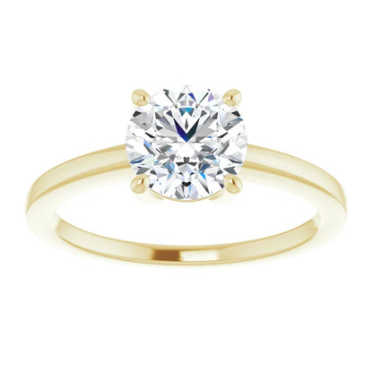 Round Brilliant Yellow Gold Solitaire Style Engagement Ring
