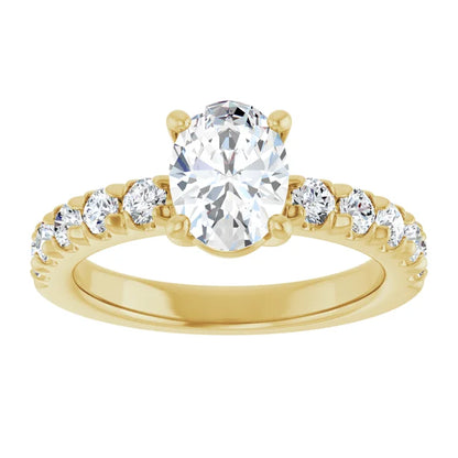 Oval Yellow Gold Four Claw Set Style Engagement Ring
