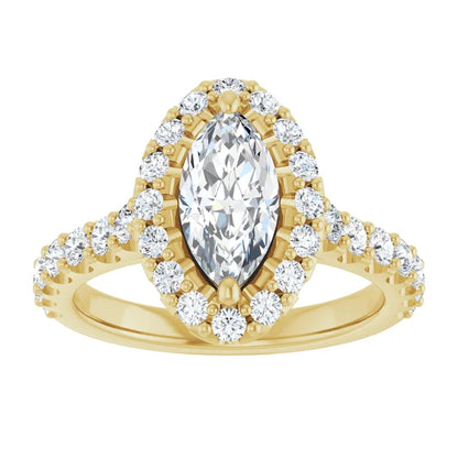 Marquise Halo Yellow Gold Style Engagement Ring