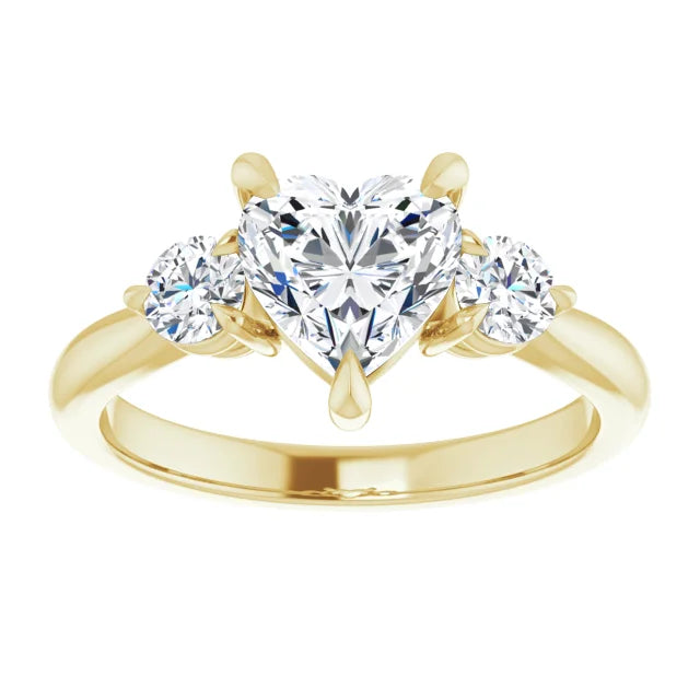 Heart Yellow Gold Accent Engagement Ring