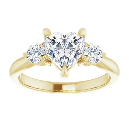 Heart Yellow Gold Accent Engagement Ring