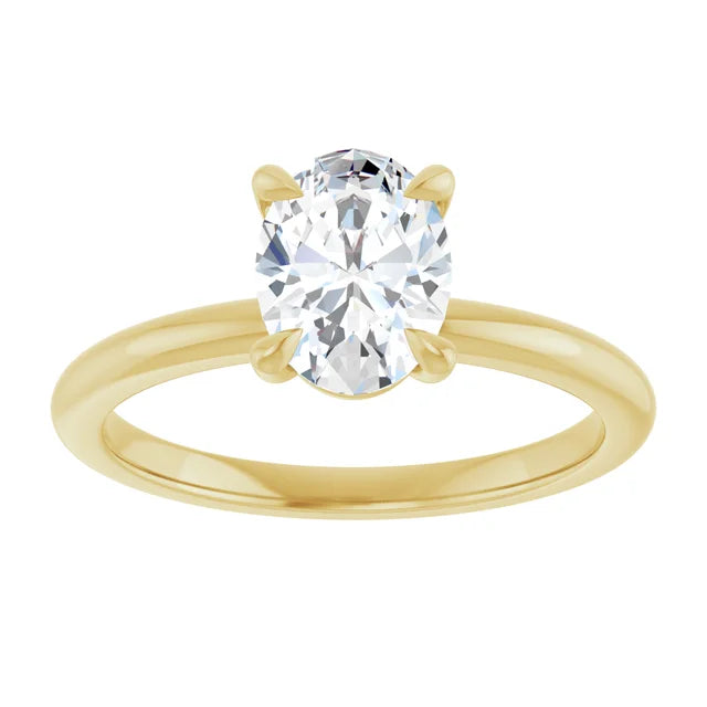 Oval Yellow Gold Solitaire Engagement Ring
