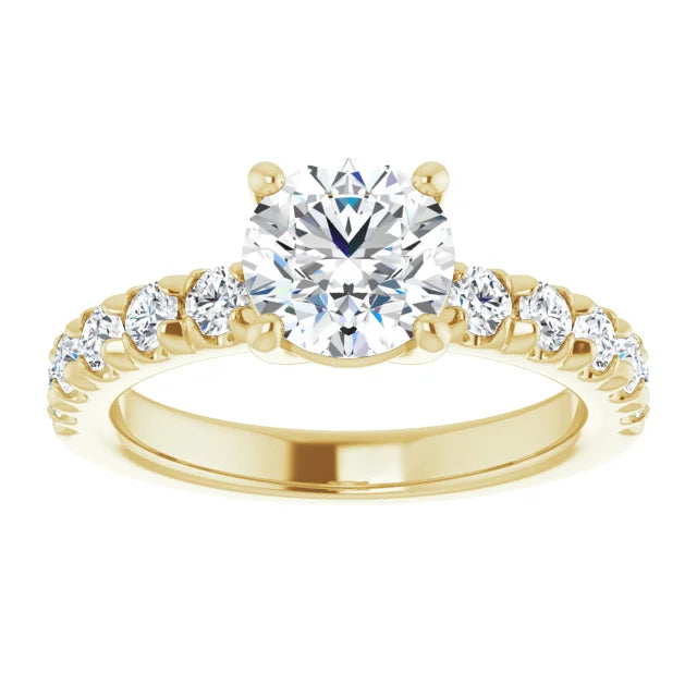 Round Brilliant Yellow Gold Four Claw Set Style Engagement Ring