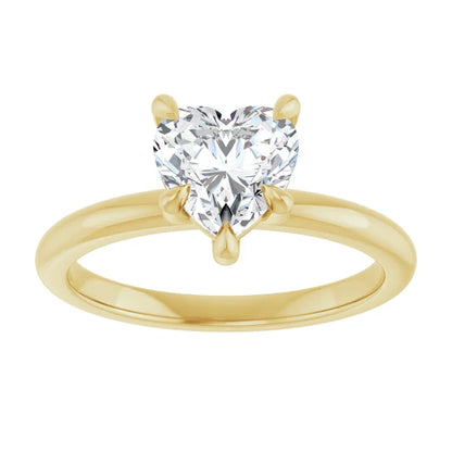 Heart Yellow Gold Solitaire Engagement Ring