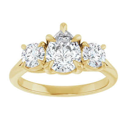 Pear Yellow Gold Accent Engagement Ring