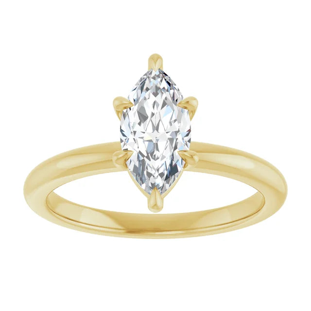 Marquise Yellow Gold Solitaire Engagement Ring