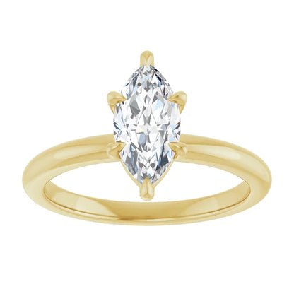 Marquise Yellow Gold Solitaire Engagement Ring