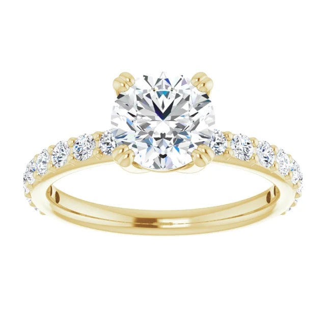 Round Brilliant Yellow Gold Claw Set Style Engagement Ring