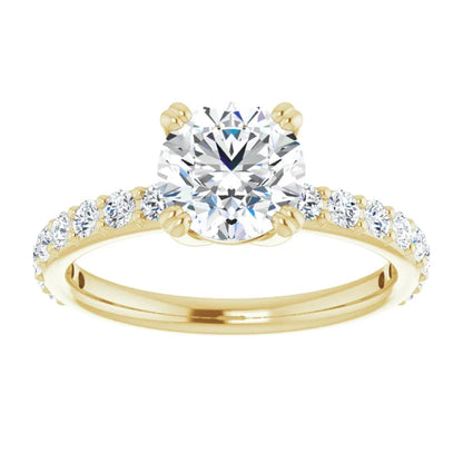 Round Brilliant Yellow Gold Claw Set Style Engagement Ring