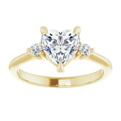 Heart Yellow Gold Accent Engagement Ring