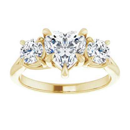 Heart Yellow Gold Accent Engagement Ring