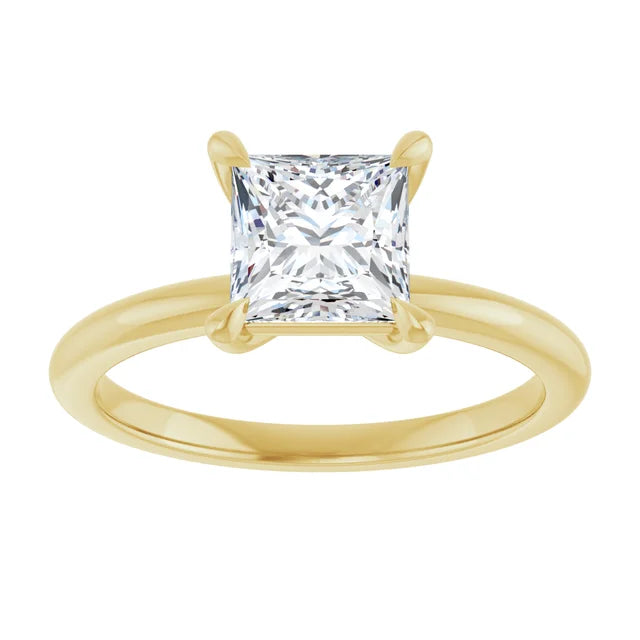 Princess Yellow Gold Solitaire Engagement Ring