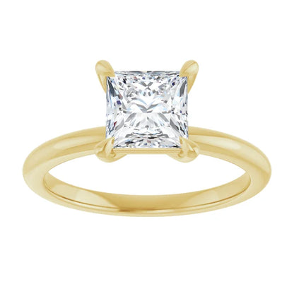 Princess Yellow Gold Solitaire Engagement Ring