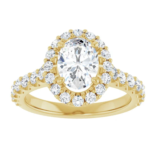 Oval Halo Yellow Gold Style Engagement Ring