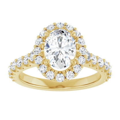 Oval Halo Yellow Gold Style Engagement Ring