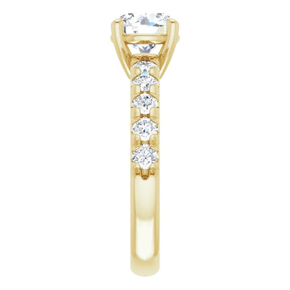 Round Brilliant Yellow Gold Four Claw Set Style Engagement Ring