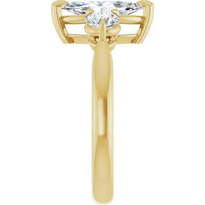 Marquise Yellow Gold Accent Engagement Ring