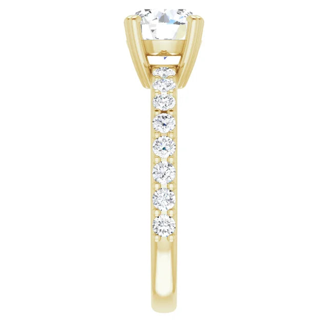 Round Brilliant Yellow Gold Claw Set Style Engagement Ring