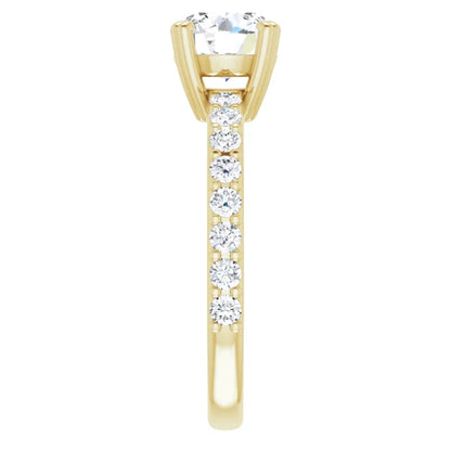 Round Brilliant Yellow Gold Claw Set Style Engagement Ring