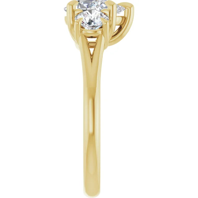 Pear Yellow Gold Accent Engagement Ring