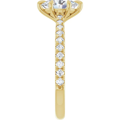 Oval Yellow Gold Claw Set Style Engagement Ring