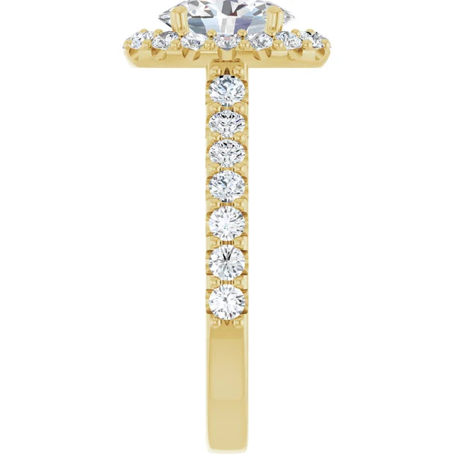 Oval Halo Yellow Gold Style Engagement Ring