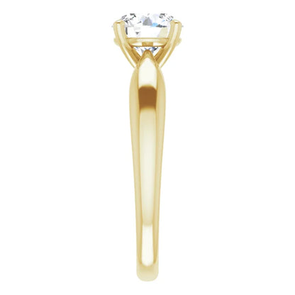 Round Brilliant Yellow Gold Knife Edge Solitaire Engagement Ring