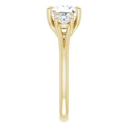 Princess Yellow Gold Accent Engagement Ring