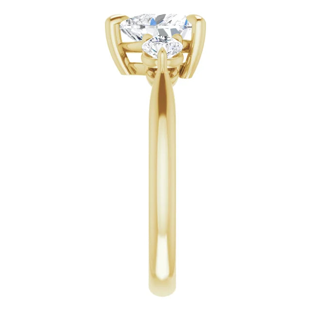 Heart Yellow Gold Accent Engagement Ring