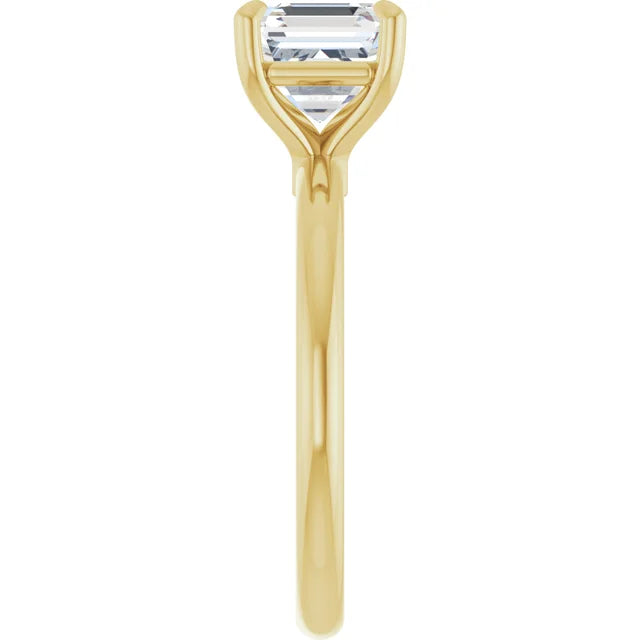 Asscher Yellow Gold Solitaire Engagement Ring