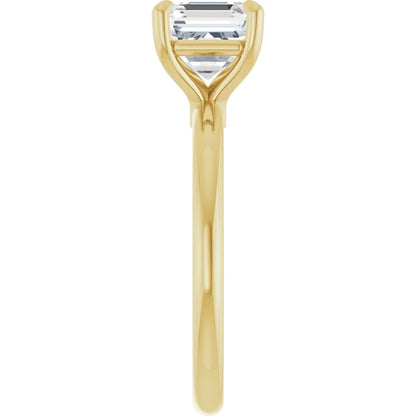 Asscher Yellow Gold Solitaire Engagement Ring