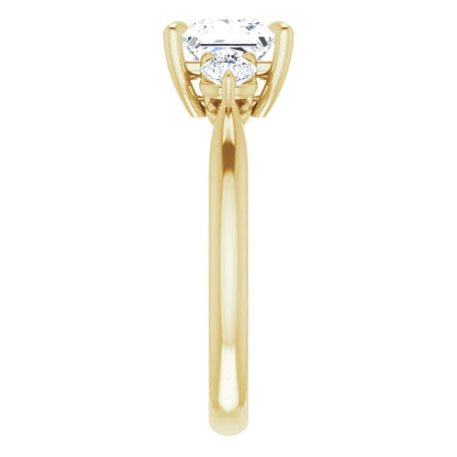 Princess Yellow Gold Accent Engagement Ring