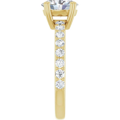 Oval Yellow Gold Claw Set Style Engagement Ring