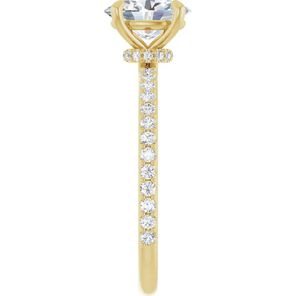 Oval Yellow Gold Claw Set Style Engagement Ring 