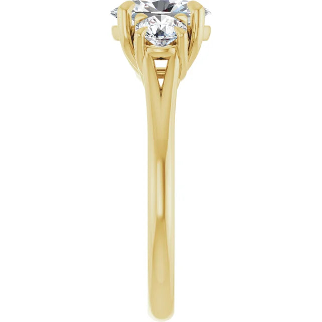 Oval Yellow Gold Accent Engagement Ring