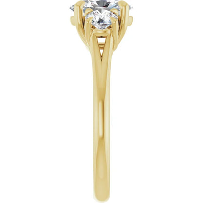 Oval Yellow Gold Accent Engagement Ring