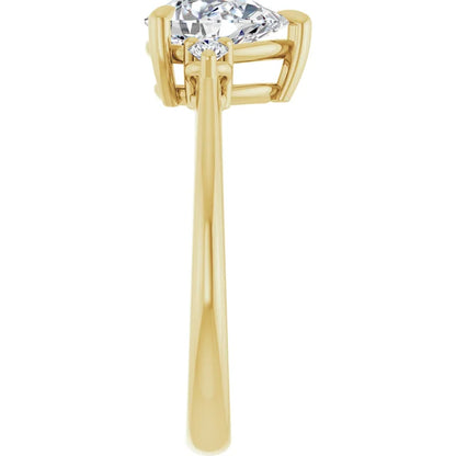 Oval Yellow Gold Accent Engagement Ring