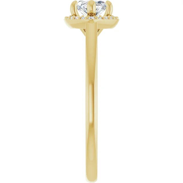 Marquise Yellow Gold East West Halo Style Engagement Ring