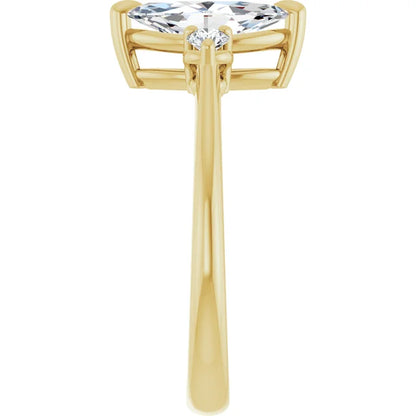 Marquise Yellow Gold Accent Engagement Ring