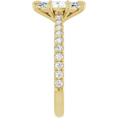 Marquise Yellow Gold Claw Set Style Engagement Ring