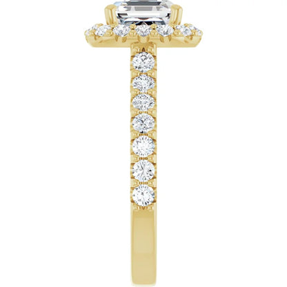Asscher Halo Yellow Gold Style Engagement Ring