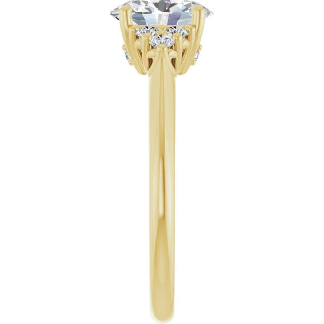 Oval Yellow Gold Antique Inspired Design Engagement Ring