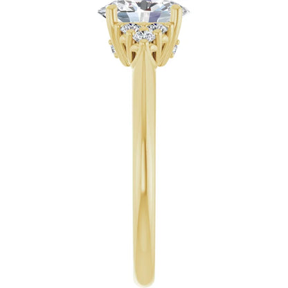 Oval Yellow Gold Antique Inspired Design Engagement Ring