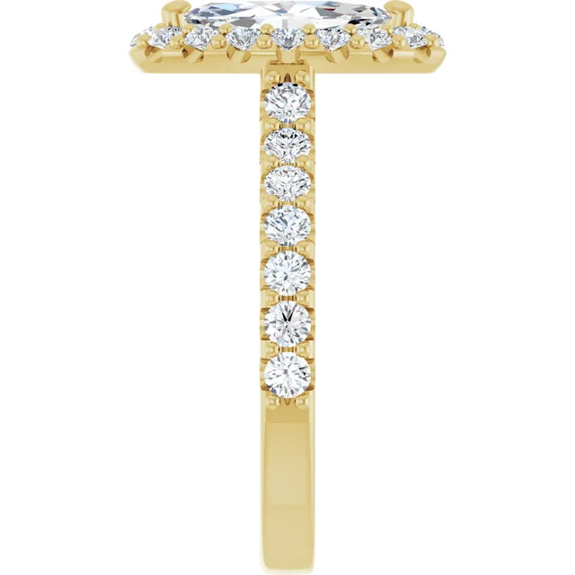 Marquise Halo Yellow Gold Style Engagement Ring