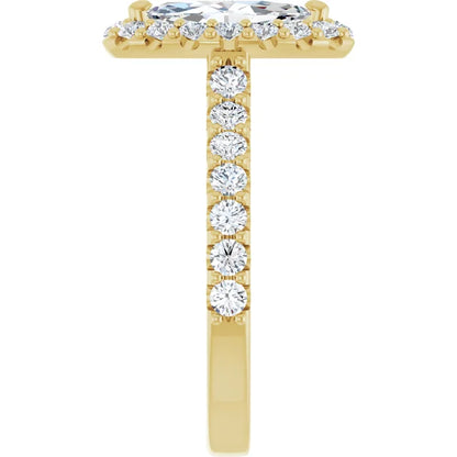 Marquise Halo Yellow Gold Style Engagement Ring