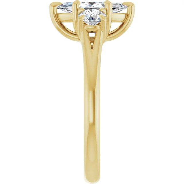 Marquise Yellow Gold Accent Engagement Ring