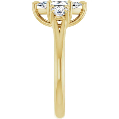 Marquise Yellow Gold Accent Engagement Ring