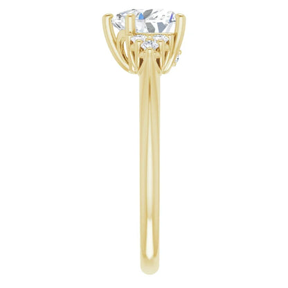 Heart Yellow Gold Antique Inspired Design Engagement Ring