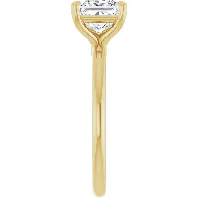 Princess Yellow Gold Solitaire Engagement Ring